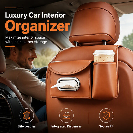 📢📢50% KORTING!! ⏰🚔 Autostoel Rugorganizer met Tissuebox & Bekerhouder