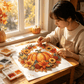 🎃Halloween-uitverkoop🍂 Pompoenkrans met ruitpatroon om op te hangen – Complete doe-het-zelfset
