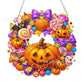 🎃Halloween-uitverkoop🍂 Pompoenkrans met ruitpatroon om op te hangen – Complete doe-het-zelfset