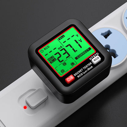 GFCI/RCD Socket Tester with LCD Display