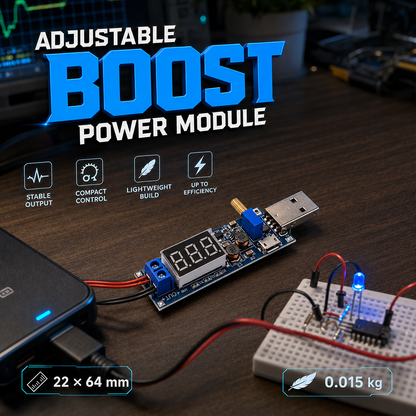 🔌 Instelbare USB-voedingsmodule met digitaal display