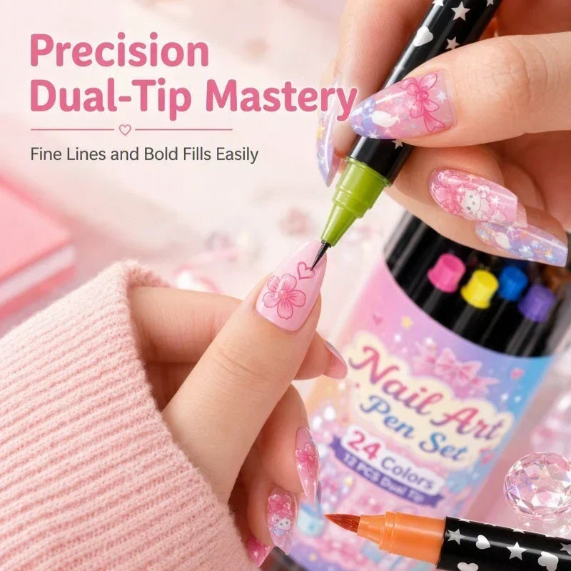 Dubbelzijdige nail-artpennen – productafbeelding