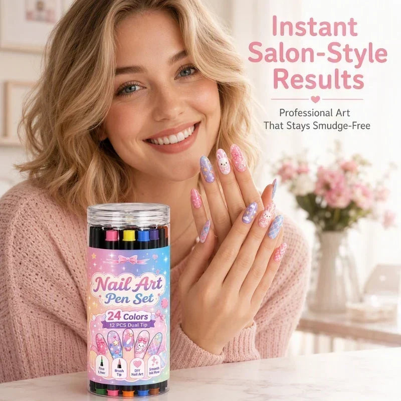 Dubbelzijdige nail-artpennen – productafbeelding