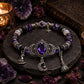 🔮 Paarse Halloween-armband met heksenbedeltjes