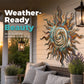 Wanddecoratie met metalen zonnesilhoue