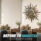 Wanddecoratie met metalen zonnesilhoue