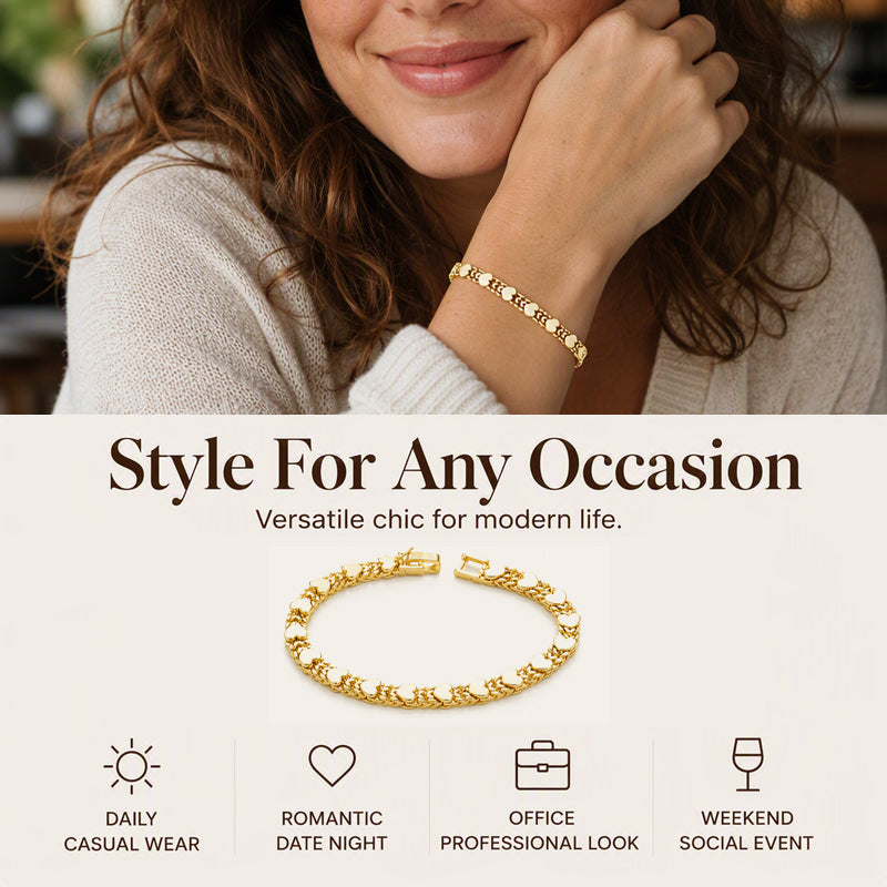 Elegante goudkleurige hartjesarmband – afbeelding 5