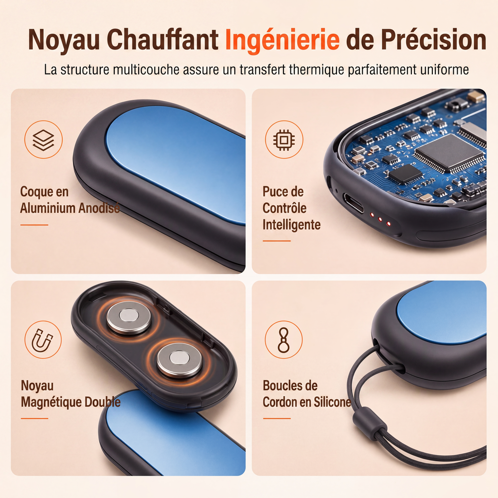 Magnetisch Deelbare Oplaadbare Handwarmer – productafbeelding