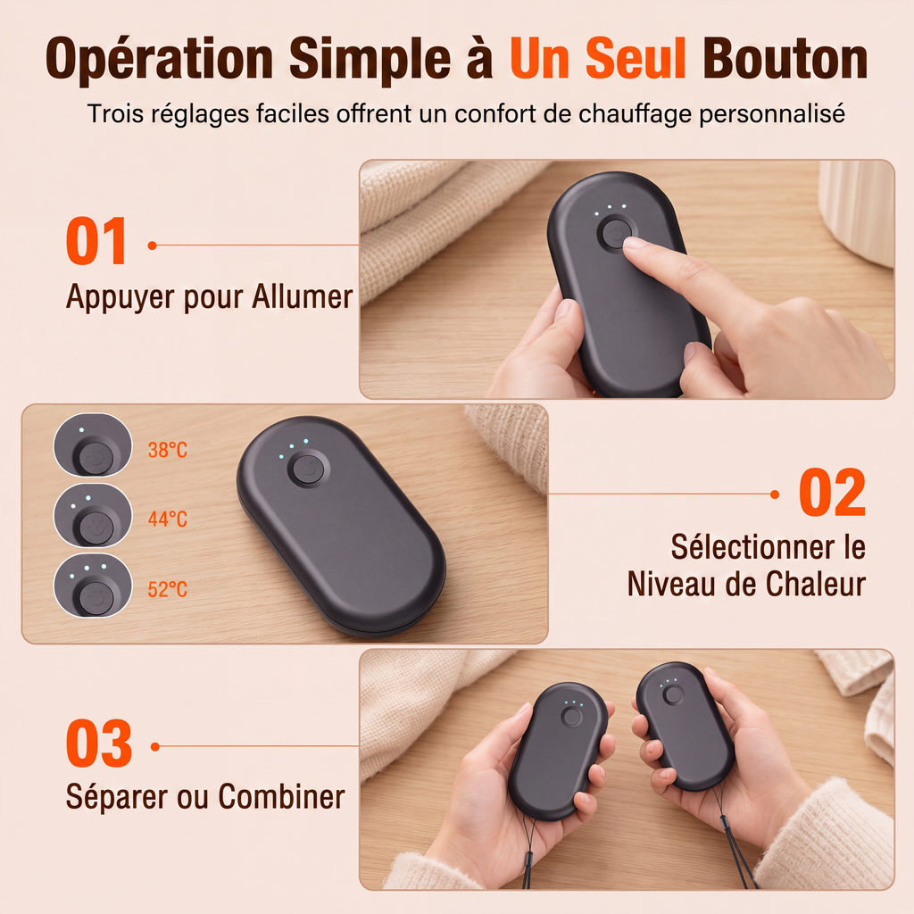 Magnetisch Deelbare Oplaadbare Handwarmer – productafbeelding