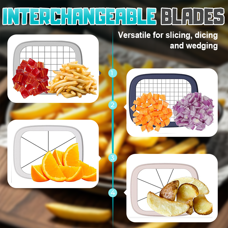 4-in-1 frietsnijder met opvangbak – afbeelding 3