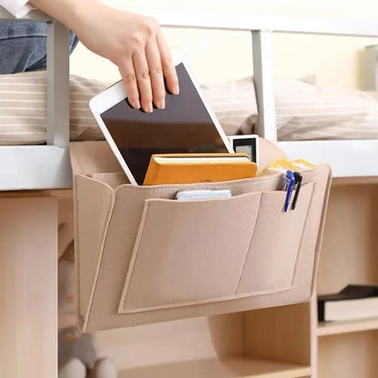 🛏️ Vilten bedorganizer voor boeken en kleine spullen