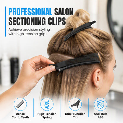 Professionele haarscheidingsclips met kamtande