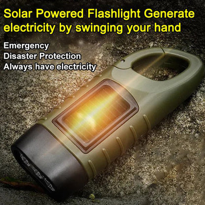 🔦 Zaklamp op zonne-energie + met handzwengel | Noodverlichting voor buiten
