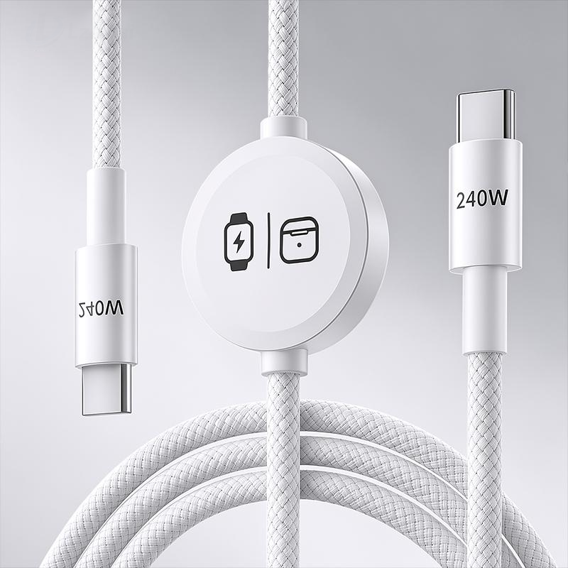 Gevlochten Oplaadkabel voor Telefoon en Horloge – productafbeelding