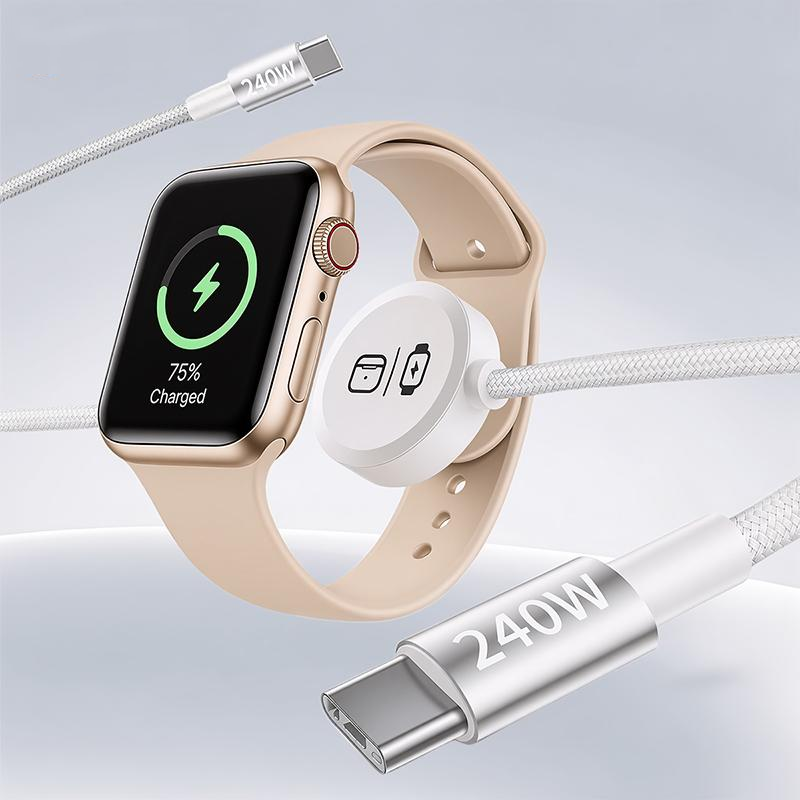 Gevlochten Oplaadkabel voor Telefoon en Horloge – productafbeelding