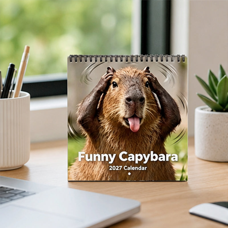 Grappige capibara-kalender voor 2027 – productafbeelding