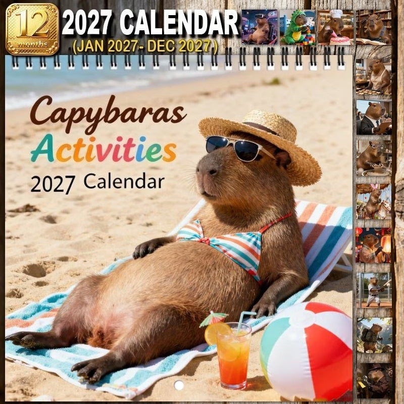 Grappige capibara-kalender voor 2027 – productafbeelding