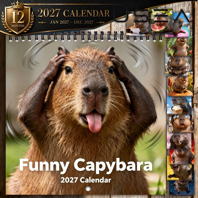 Grappige capibara-kalender voor 2027 – productafbeelding
