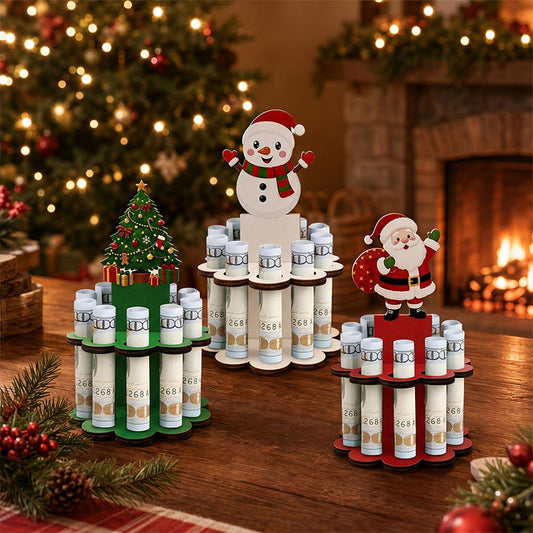 Houten kerstdecoratie voor geldcadeau – productafbeelding