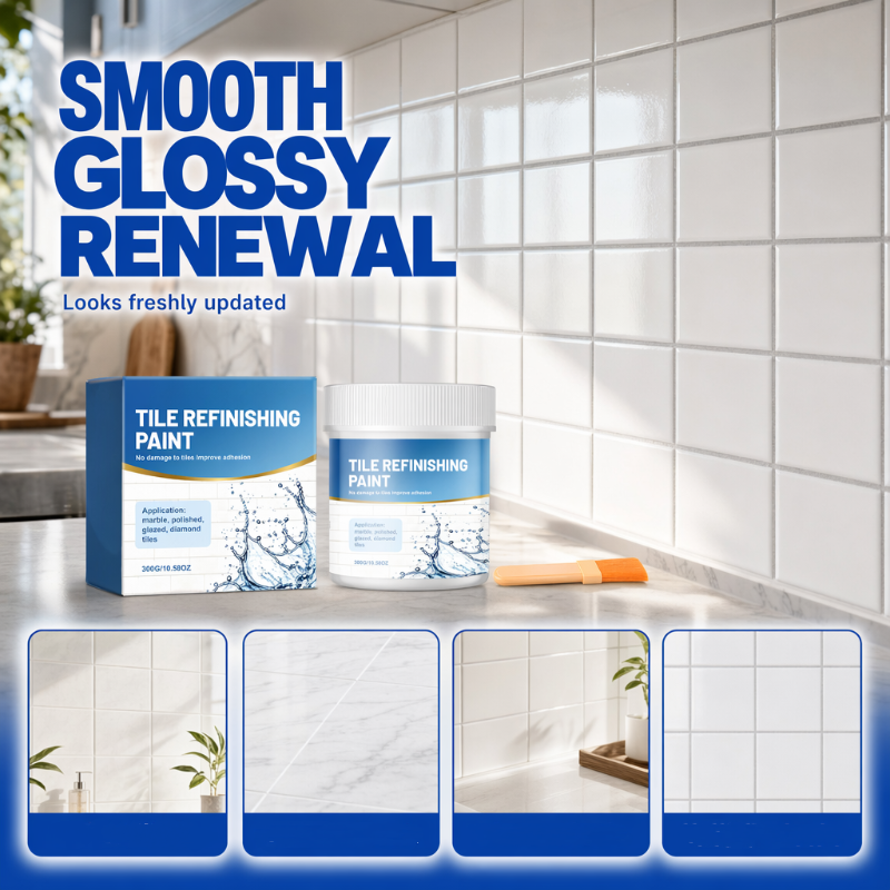 Witte renovatieverf voor tegels met kwast – productafbeelding