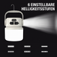 Oplaadbare solar-campinglamp met display – productafbeelding