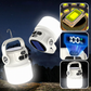 Oplaadbare solar-campinglamp met display – productafbeelding