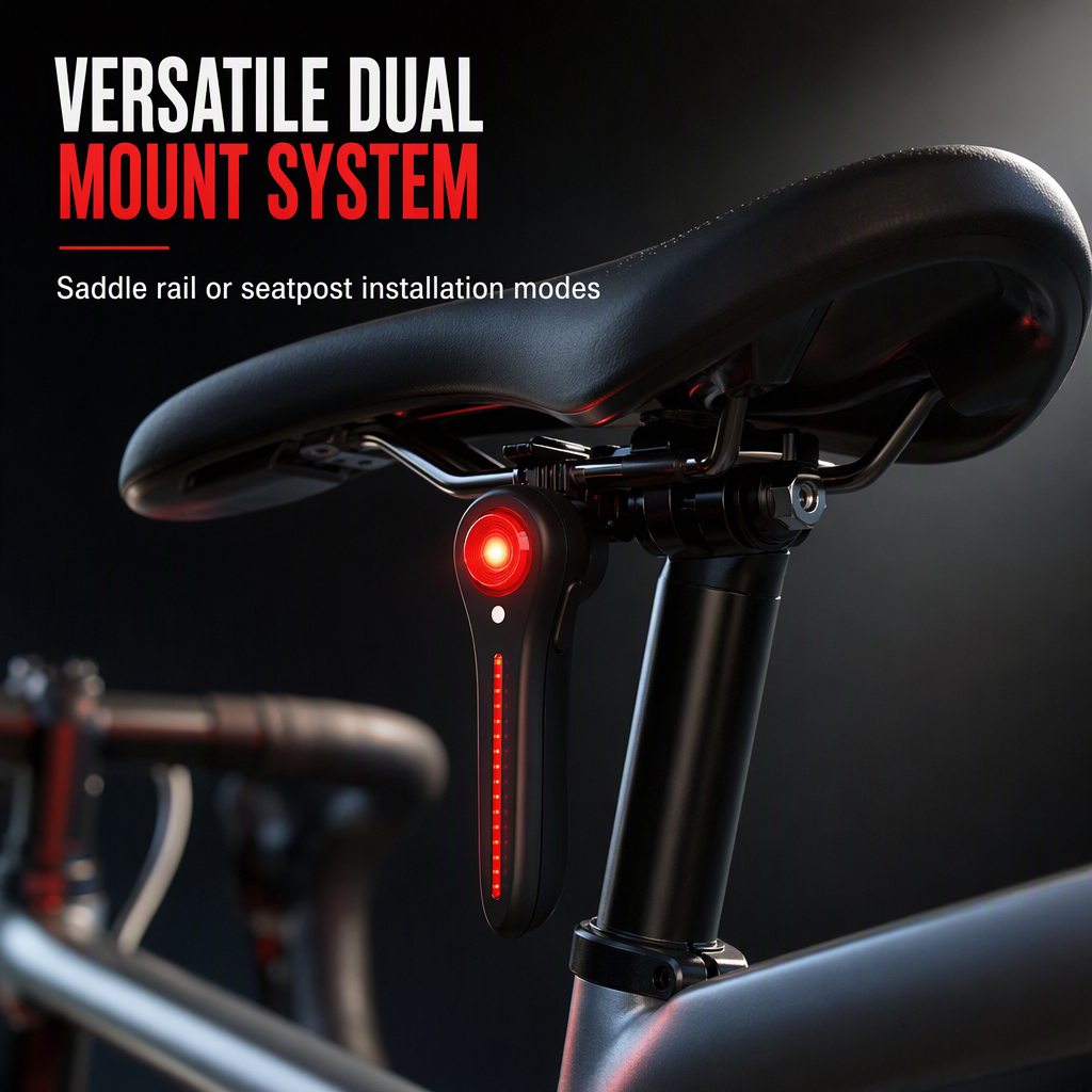Oplaadbaar fietsachterlicht met remsensor – productafbeelding
