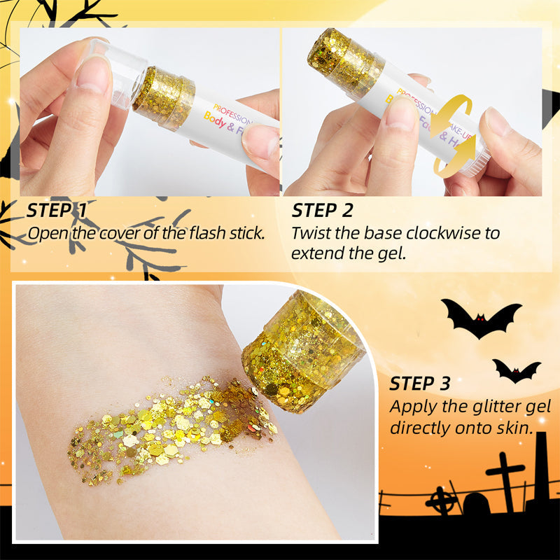 Halloween-glitterstick voor lichaam en haar – productafbeelding