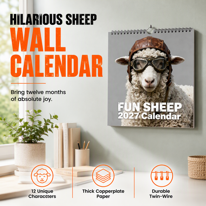 Grappige schapen-bureaukalender – productafbeelding