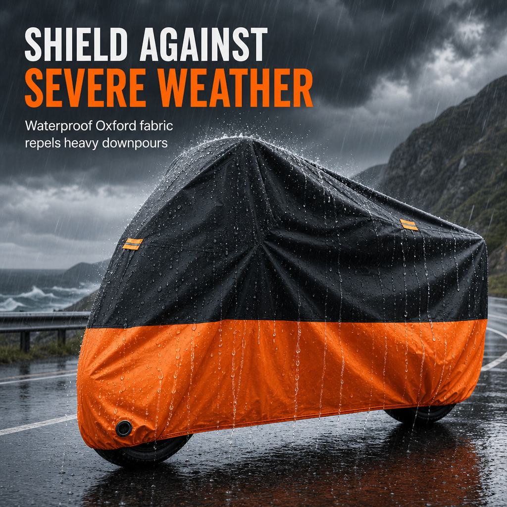 Waterbestendige motorhoes met slotopeningen – productafbeelding