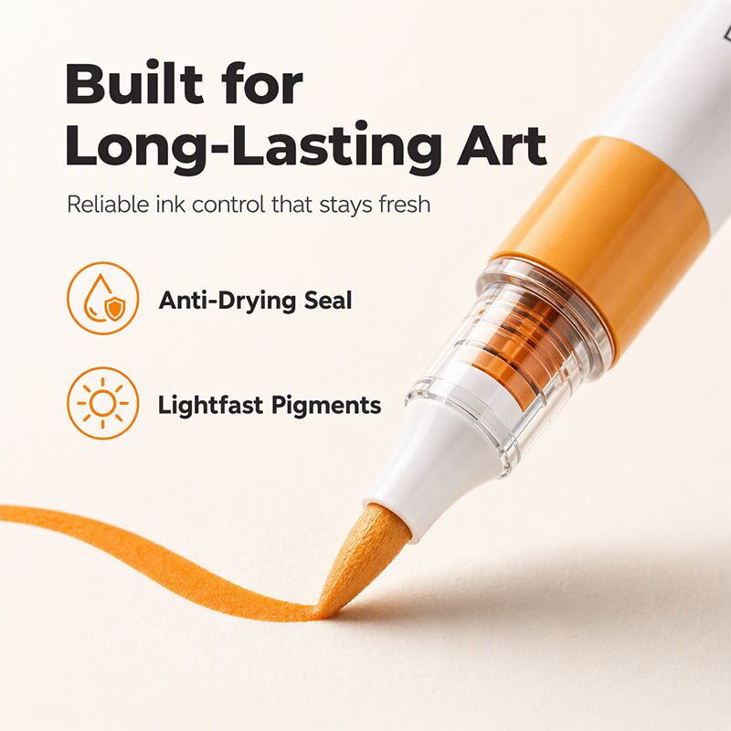 Acrylmarkers met flexibele penseelpunt – productafbeelding