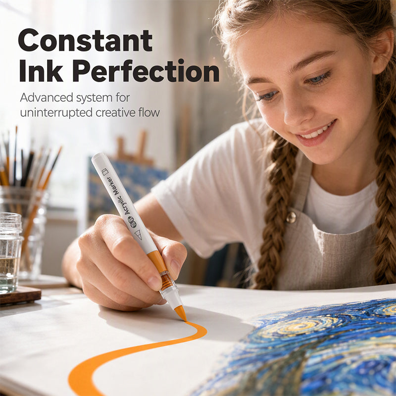 Acrylmarkers met flexibele penseelpunt – productafbeelding