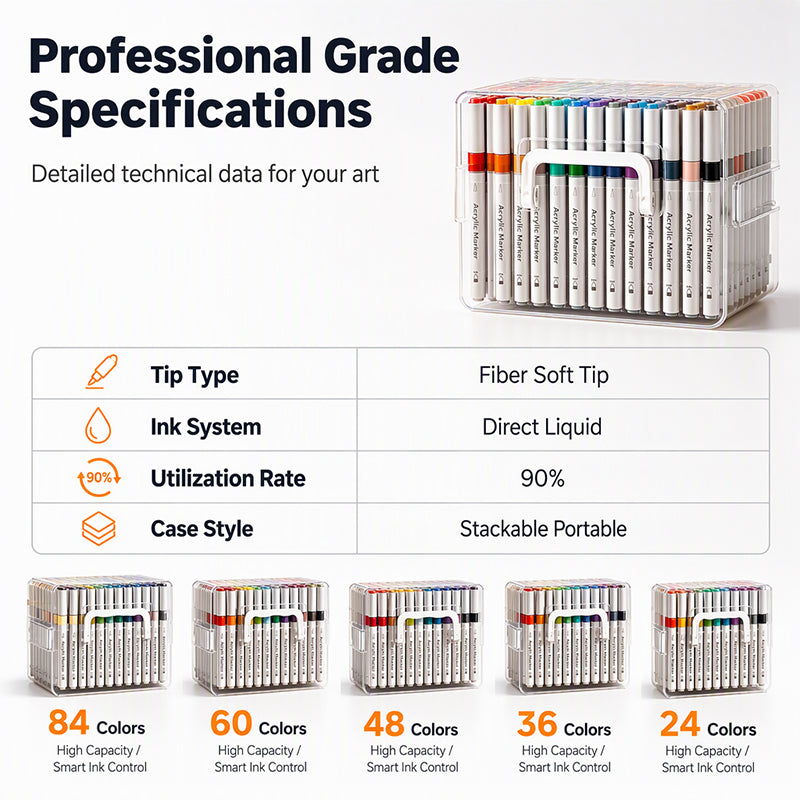 Acrylmarkers met flexibele penseelpunt – productafbeelding