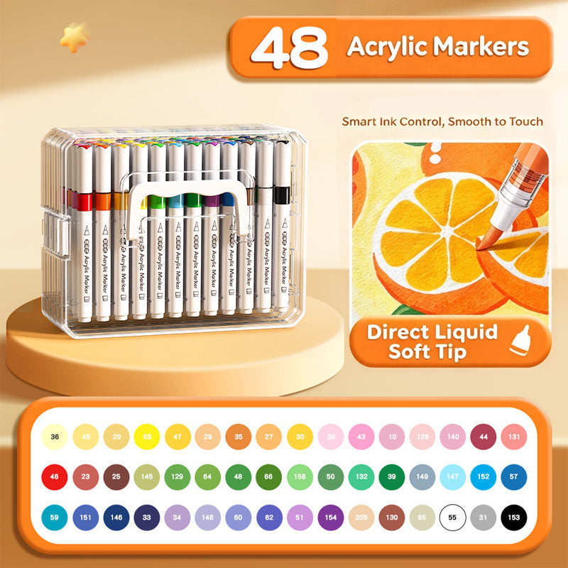 Acrylmarkers met flexibele penseelpunt – productafbeelding