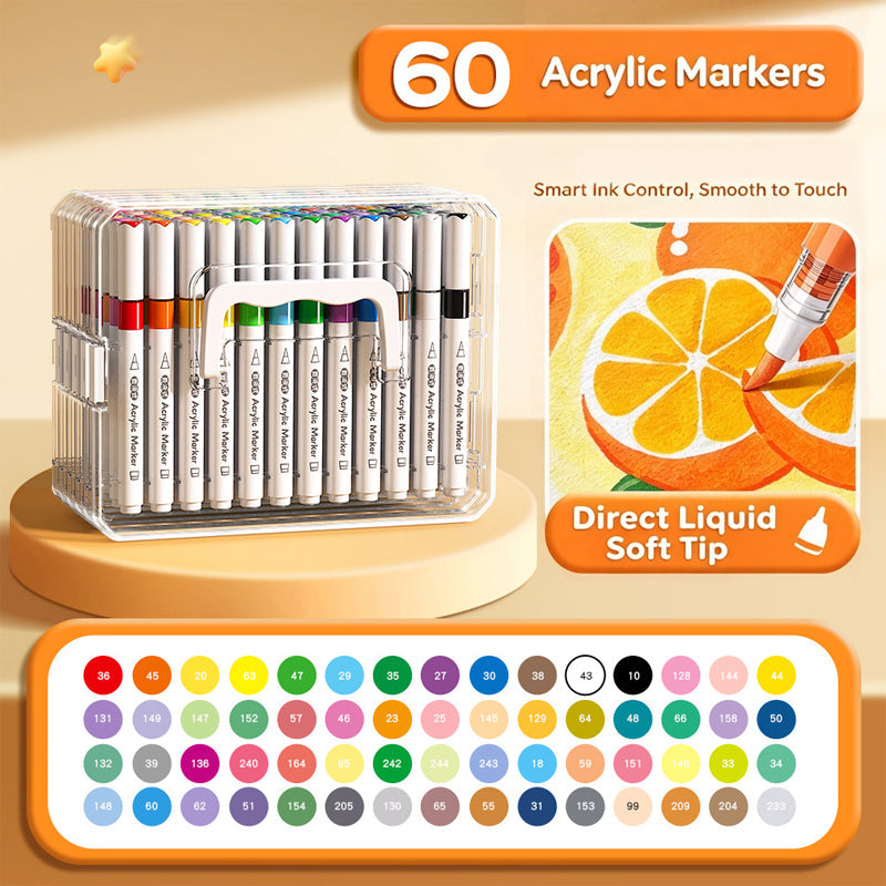 Acrylmarkers met flexibele penseelpunt – productafbeelding