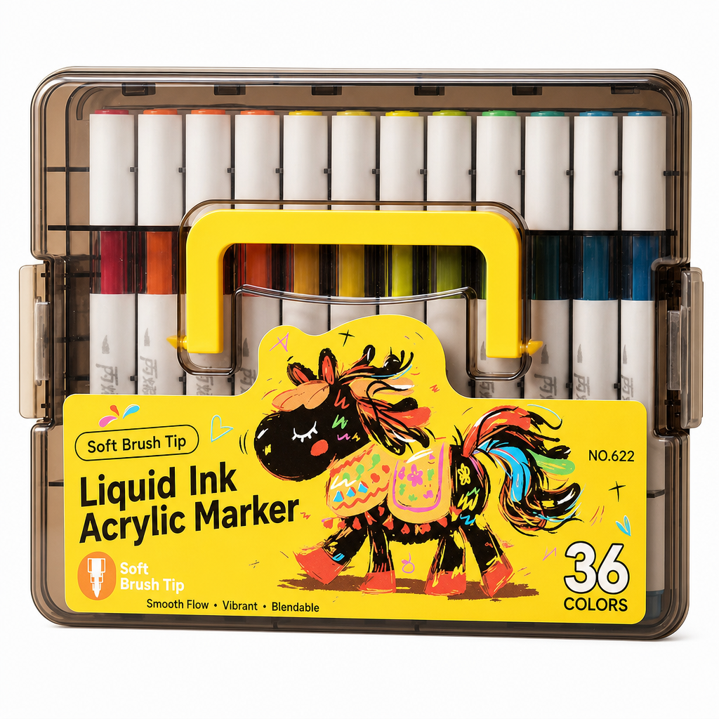 Acrylmarkers met flexibele penseelpunt – productafbeelding