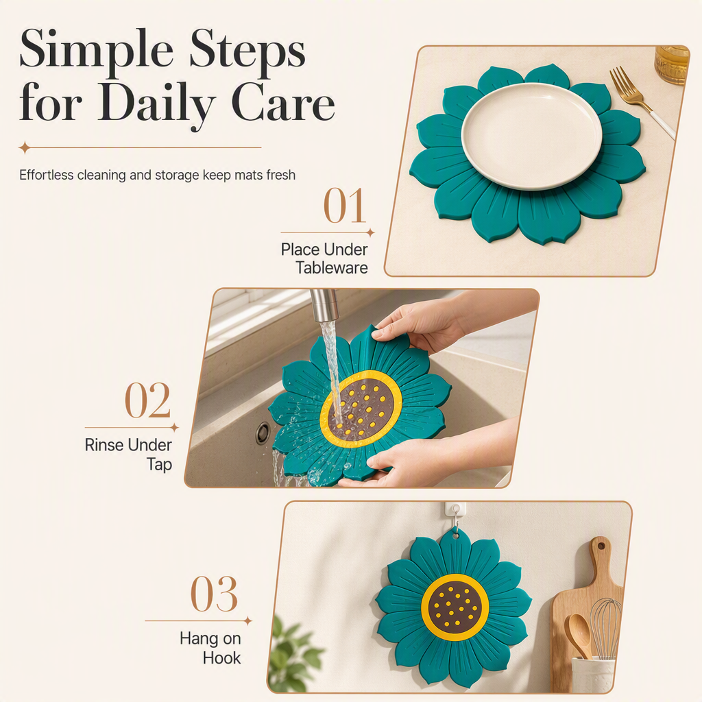 Bloemvormige placemat en onderzetter – productafbeelding