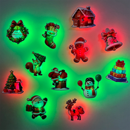 Verlichte kerstmuurstickers – productafbeelding