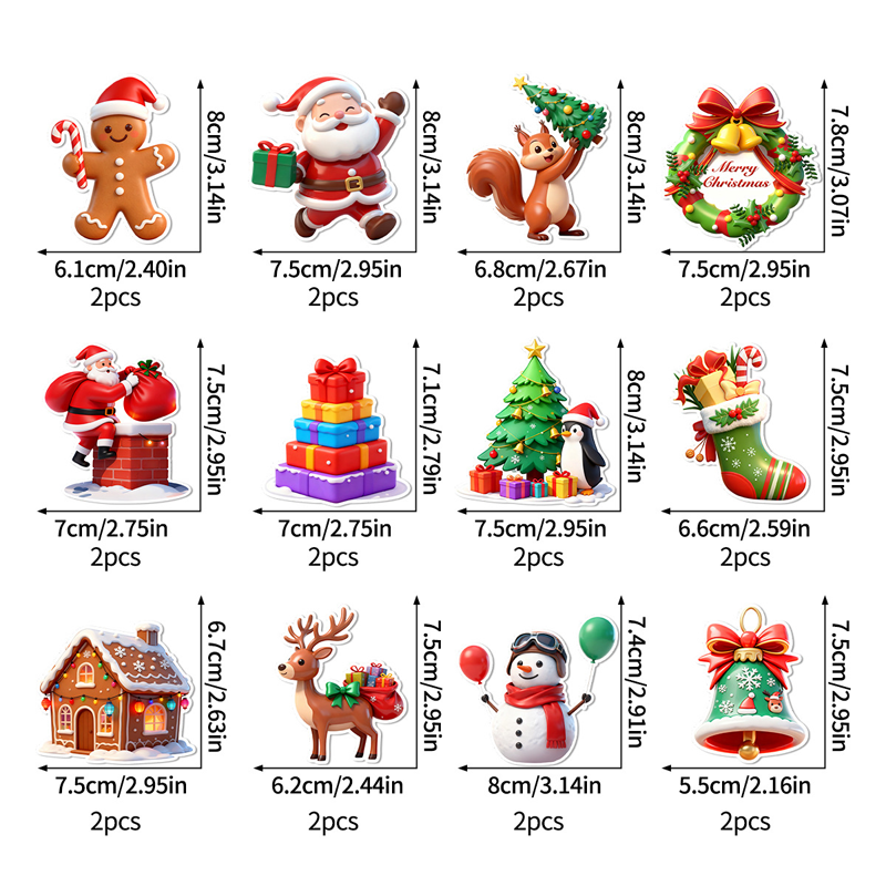 Verlichte kerstmuurstickers – productafbeelding