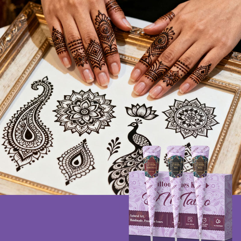 Henna-set voor tijdelijke lichaamsdecoratie – productafbeelding