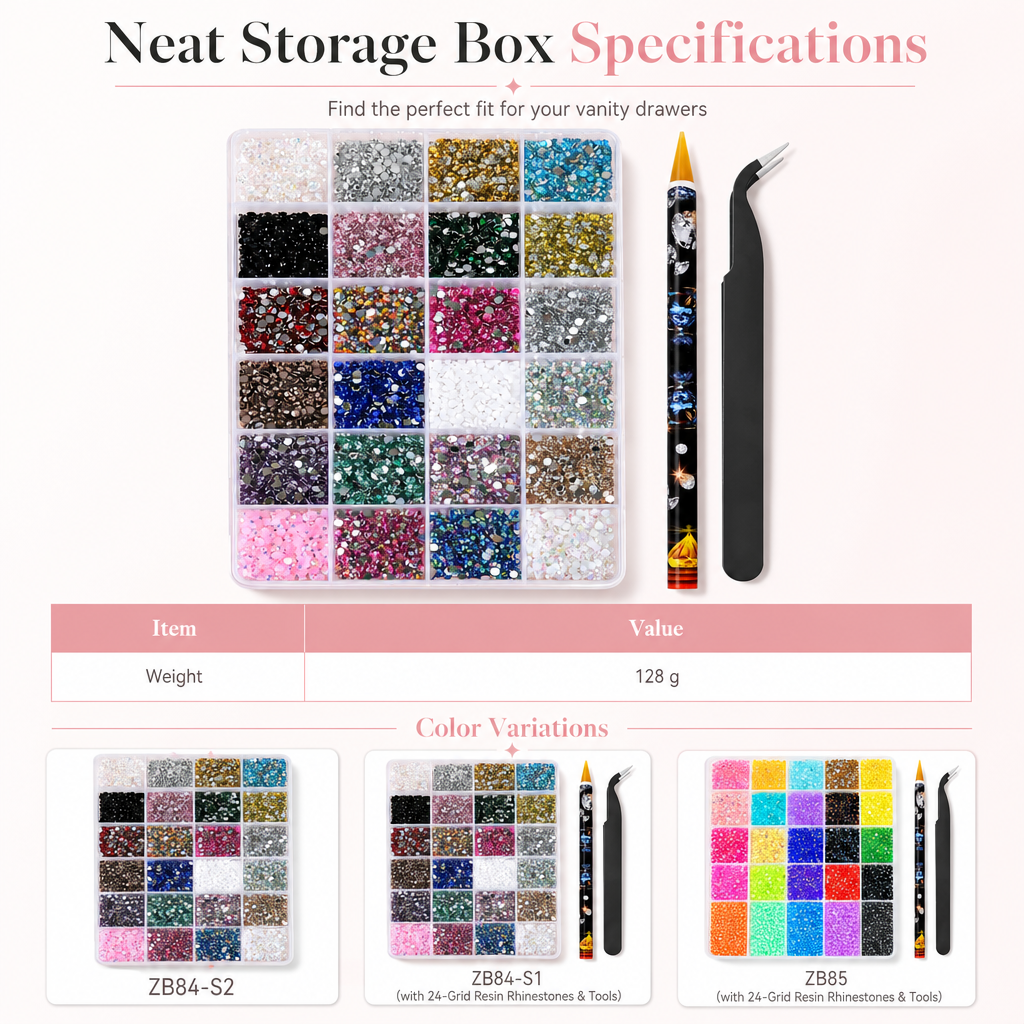 Strass-steentjesset voor nagelkunst – productafbeelding