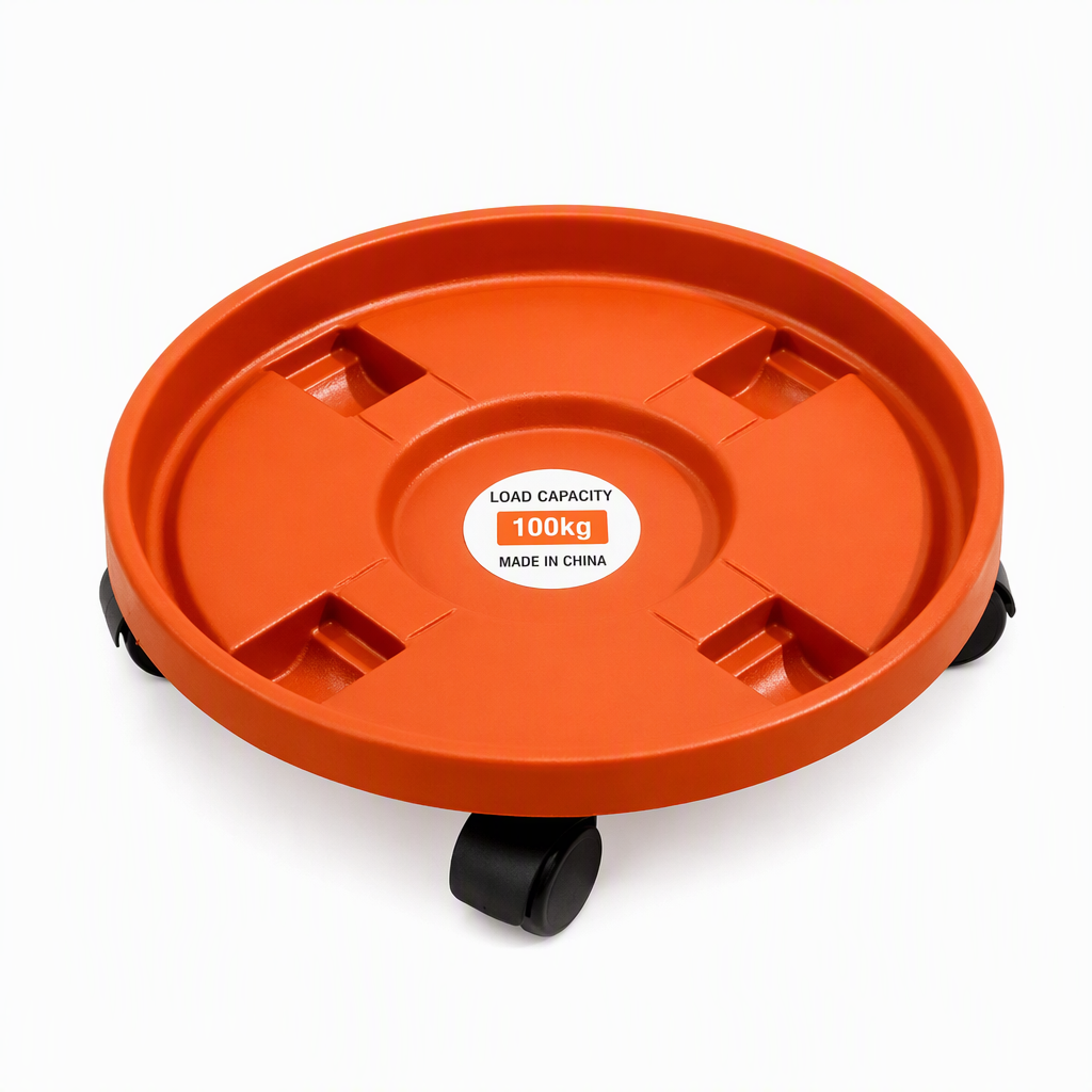 Ronde plantenroller met zwenkwielen – productafbeelding