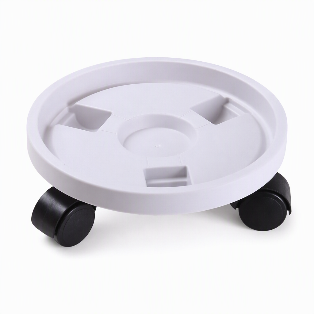 Ronde plantenroller met zwenkwielen – productafbeelding