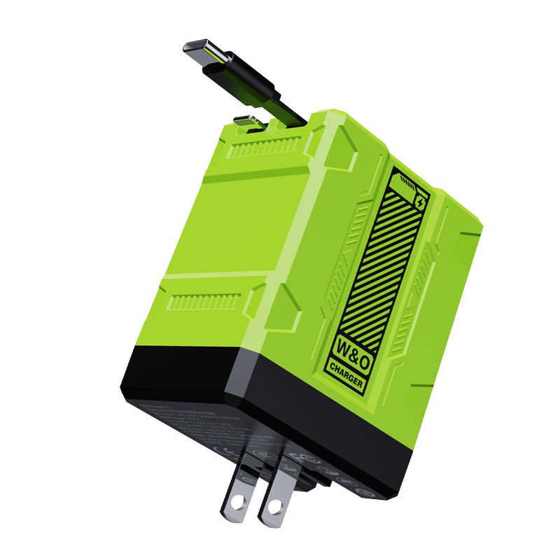 Oplader met intrekbare kabels – productafbeelding