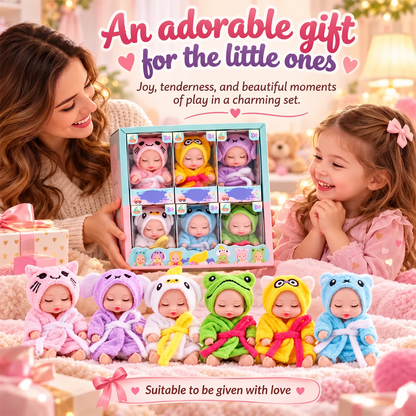 Mini-Babypoppenset met Dierenoutfits – productafbeelding