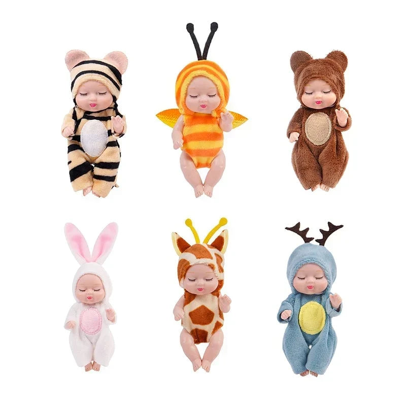 Mini-Babypoppenset met Dierenoutfits – productafbeelding
