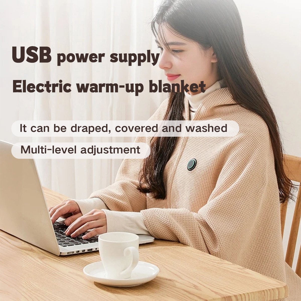 Oplaadbare Elektrische Warmtedeken en Sjaal – productafbeelding