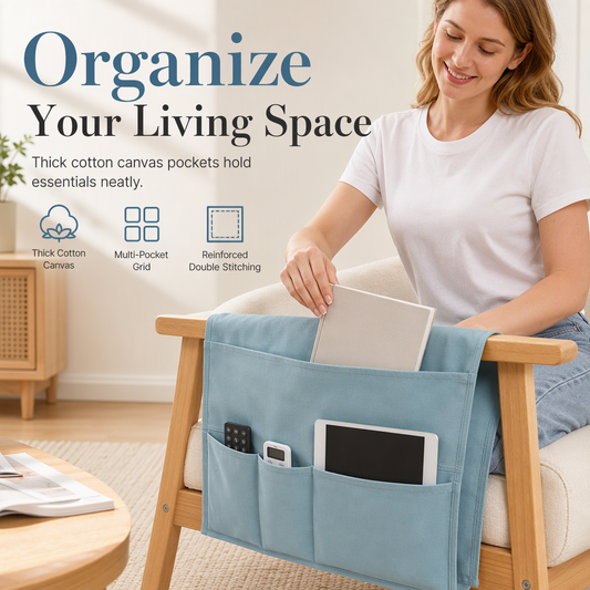 Canvas Bankorganizer met Opbergvakken – productafbeelding