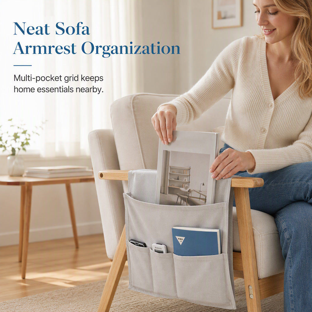 Canvas Bankorganizer met Opbergvakken – productafbeelding