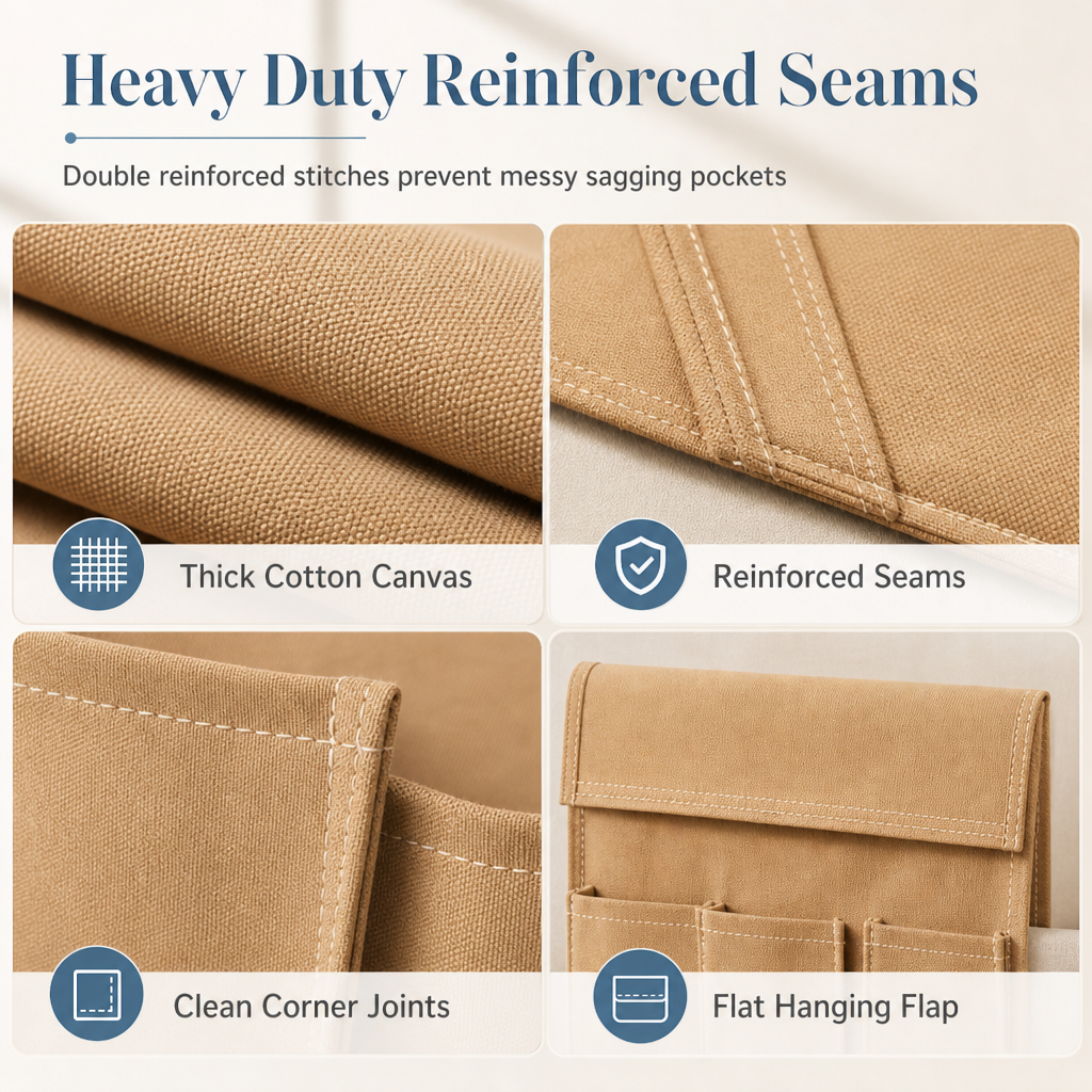 Canvas Bankorganizer met Opbergvakken – productafbeelding